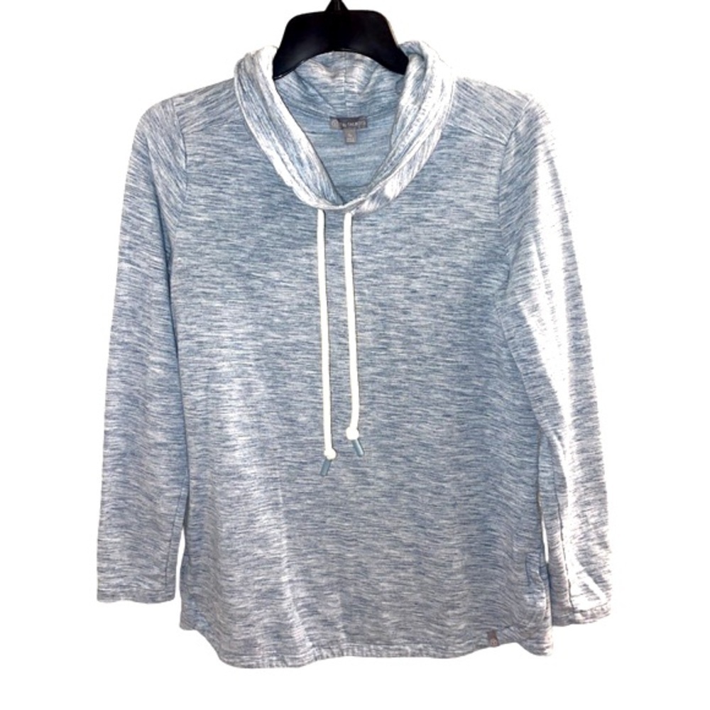 T by Talbots pullover funnel neck drawstring sweater sweatshirt activewear